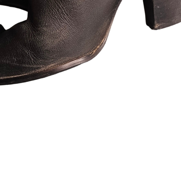 Zara black Studded Women's bootie Shoes 3.5" Chunk Heel Zipper Closure EU 39 - Picture 11 of 13